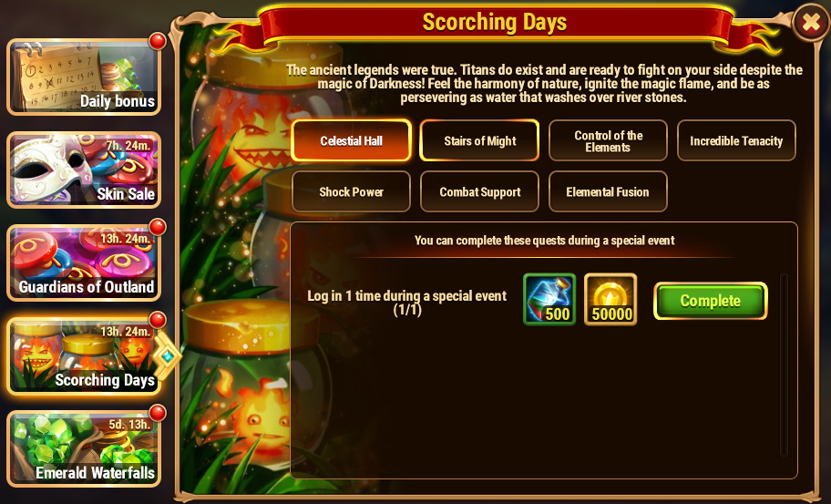 [Hero Wars Guide]Scorching Days quest 1
