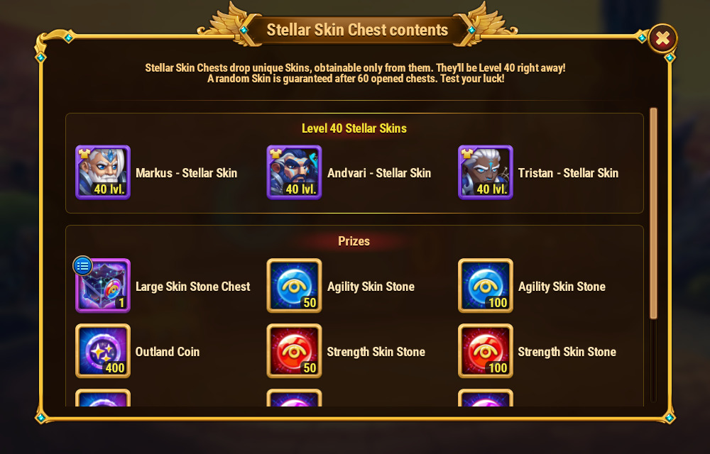 [Hero Wars Guide]Stellar Skin Chest Grand prize