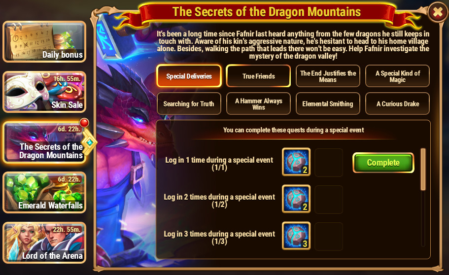 [Hero Wars Guide]The Secrets of the Dragon Mountains Quest 1