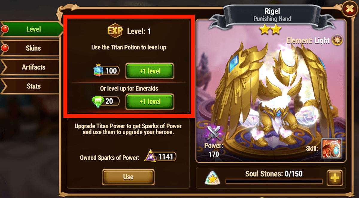 [Hero Wars Guide] Titans Level use titan potion