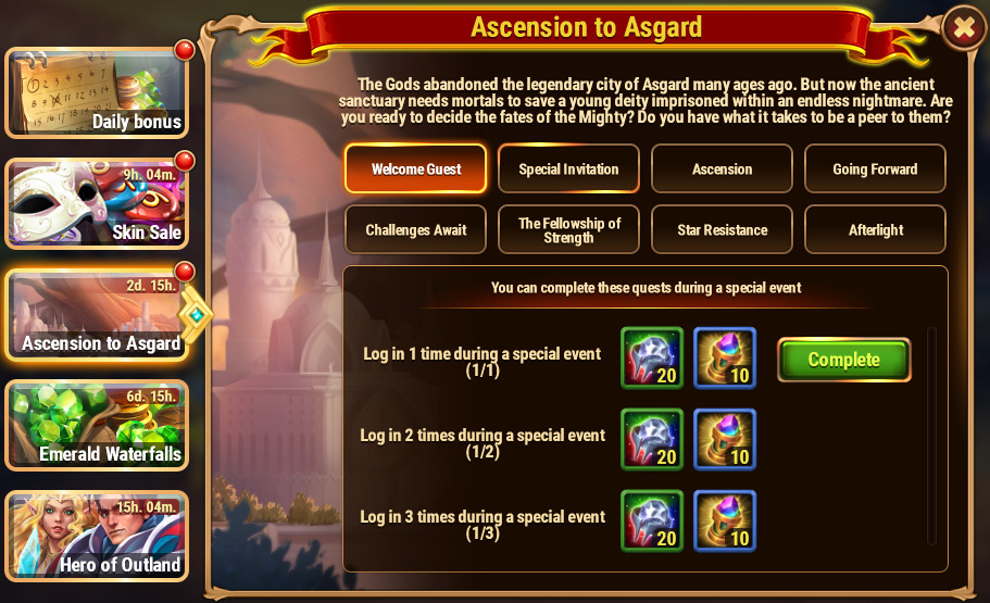 [Hero Wars Guide]Ascension to Asgard Quest 1