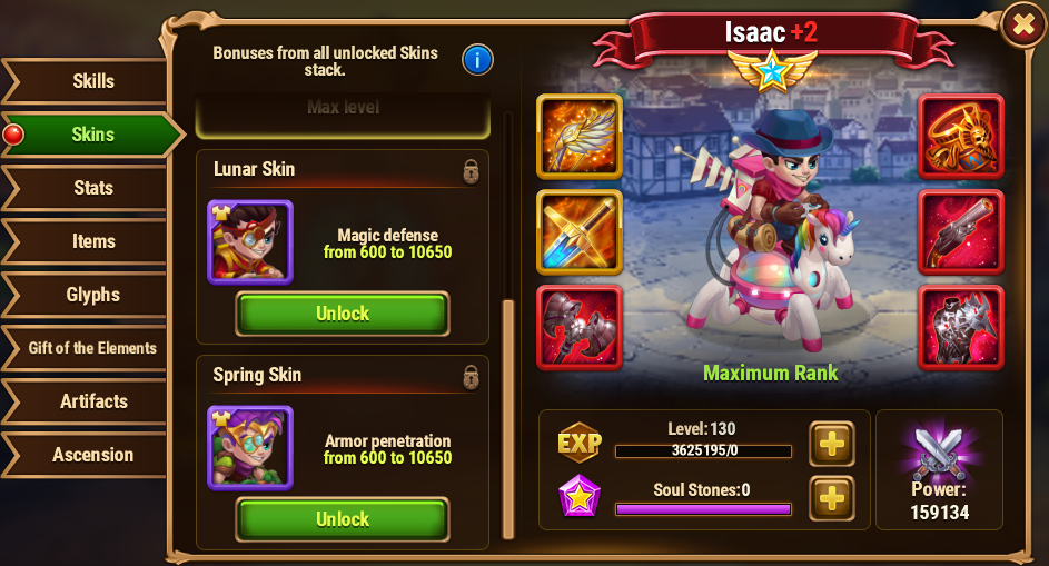 [Hero Wars Guide] Isaacs skins