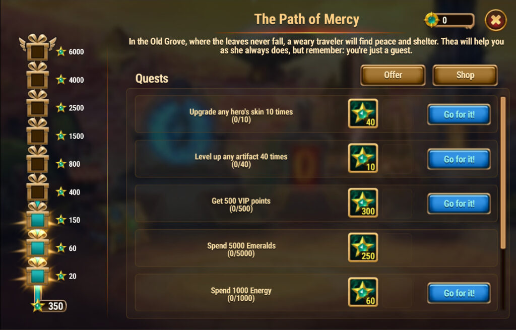 [Hero Wars Guide] The Path of Mercy Quests Tasks