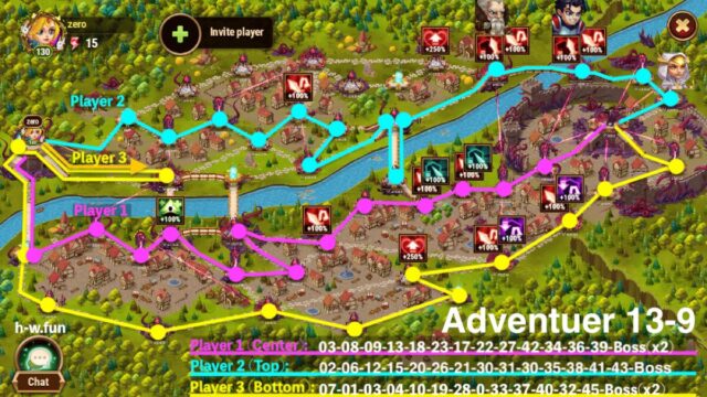 [Hero Wars Guide] adventures 13-9 Best Route