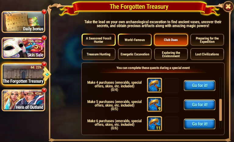 [Hero Wars Guide]The Forgotten Treasury All Quests｜Insights with ...