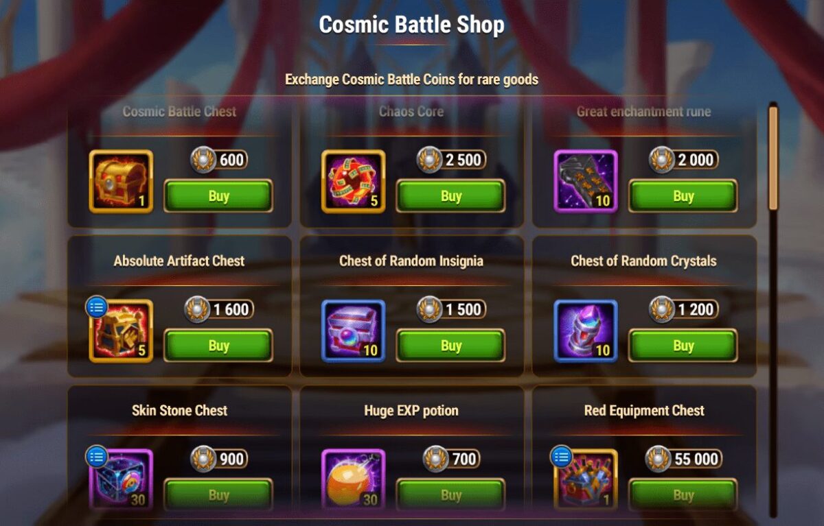 [Hero Wars Guide] Cosmic Battle Shop