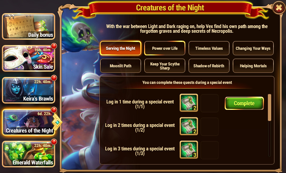 [Hero Wars Guide]Creatures of the Night Quest_1