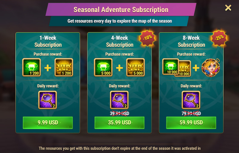 [Hero Wars Guide]Seasonal Adventure Subscription