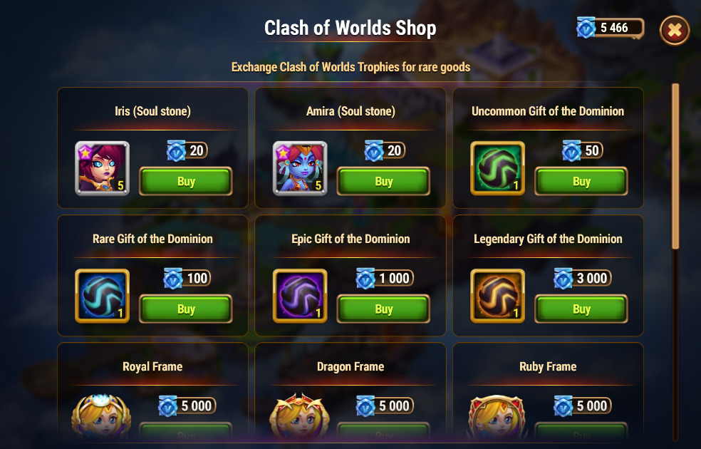 [Hero Wars Guide] Clash of World Shop