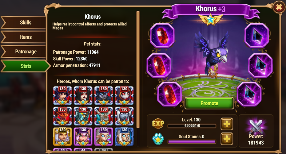 [Hero Wars Guide] Khorus Stat
