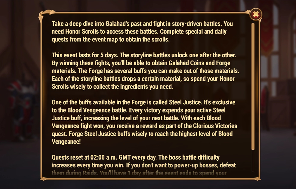 [Hero Wars Guide] Galahads Memories Rules