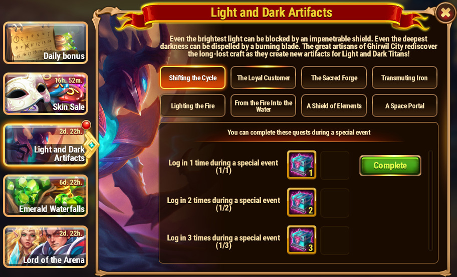 [Hero Wars Guide] Light and Dark Artifacts Quests_1