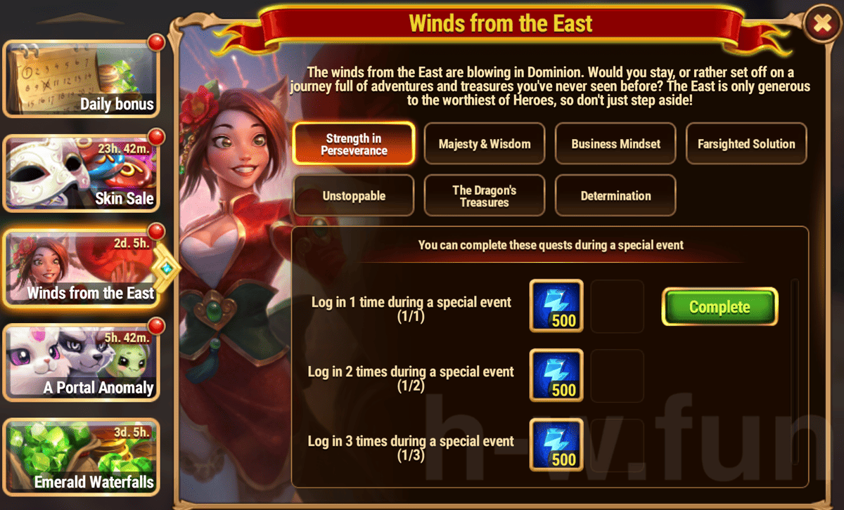 [Hero Wars Guide] The winds from the East Quests