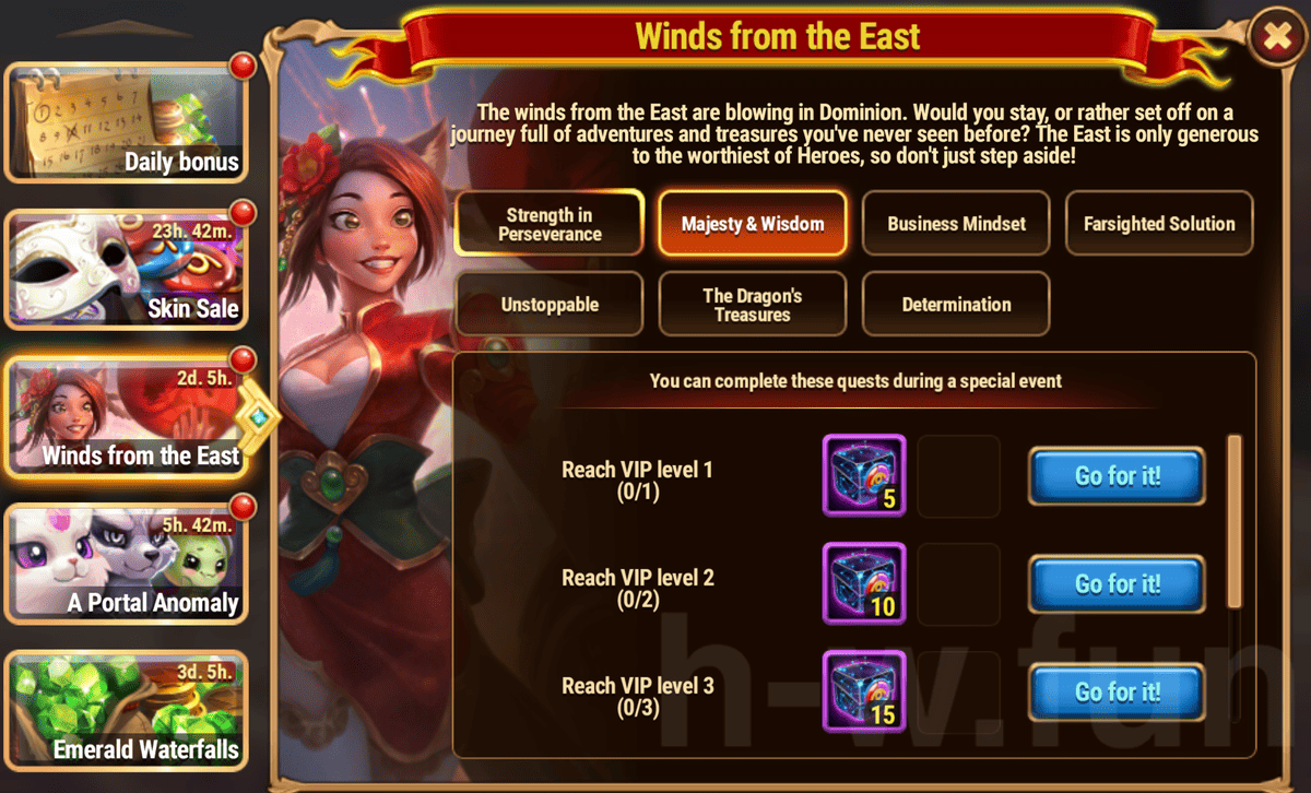[Hero Wars Guide] The winds from the East Quests