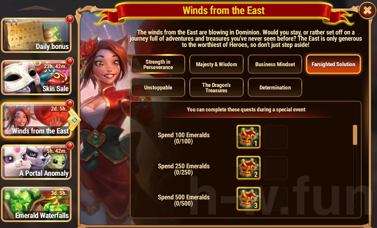 [Hero Wars Guide] The winds from the East Quests