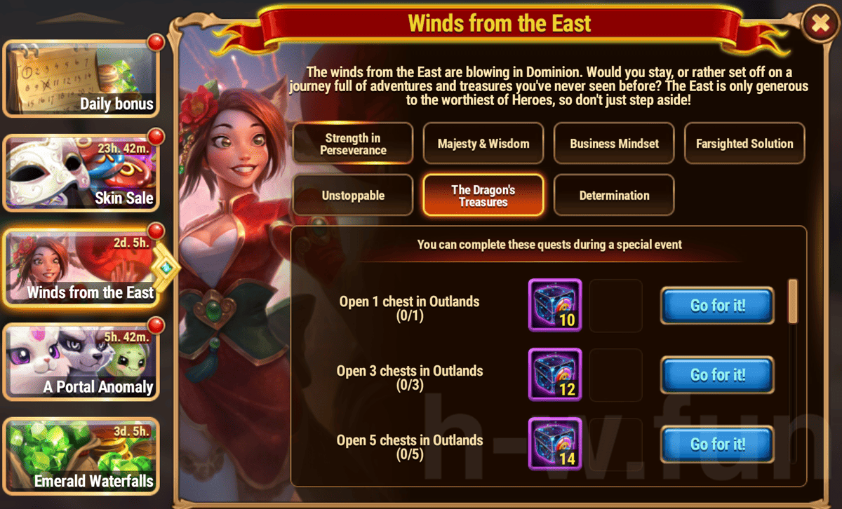 [Hero Wars Guide] The winds from the East Quests