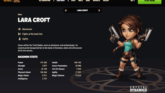 [Hero Wars Guide] Lara Croft stat