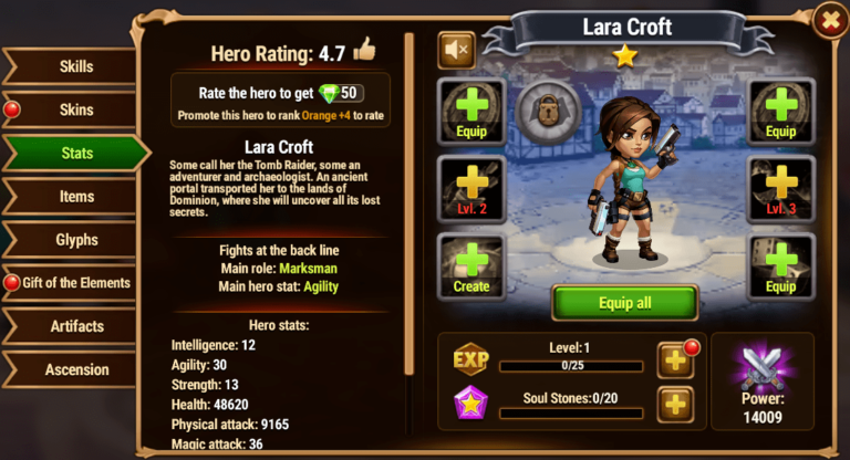 [Hero Wars Guide]Lara Croft's Soul Stone - Insights with HeroWars Login