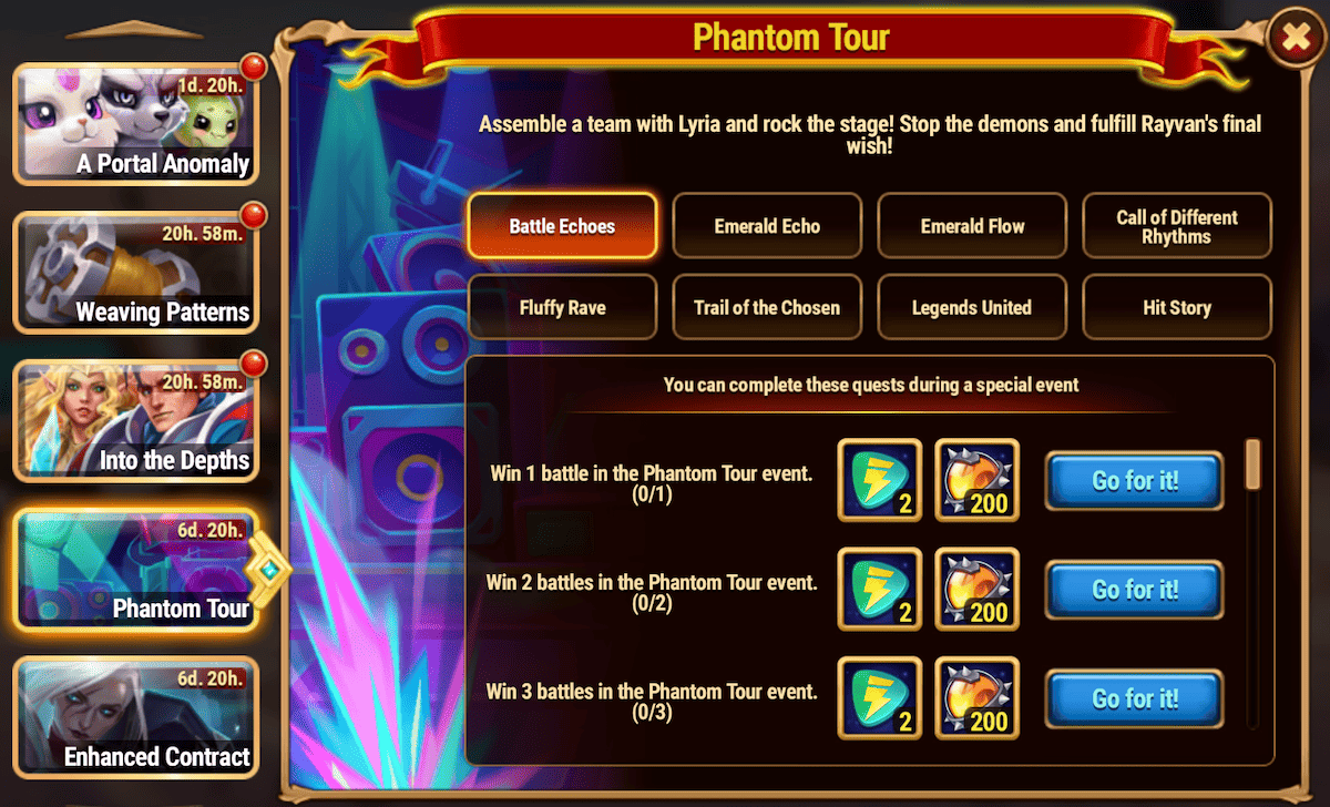 [Hero Wars Guide] Phantom Tour Lyria Event