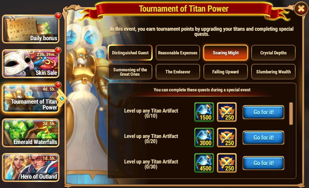 [Hero Wars Guide]Tournament of Titan Power Quests