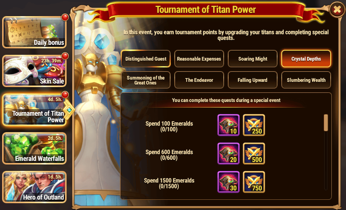 [Hero Wars Guide]Tournament of Titan Power Quests