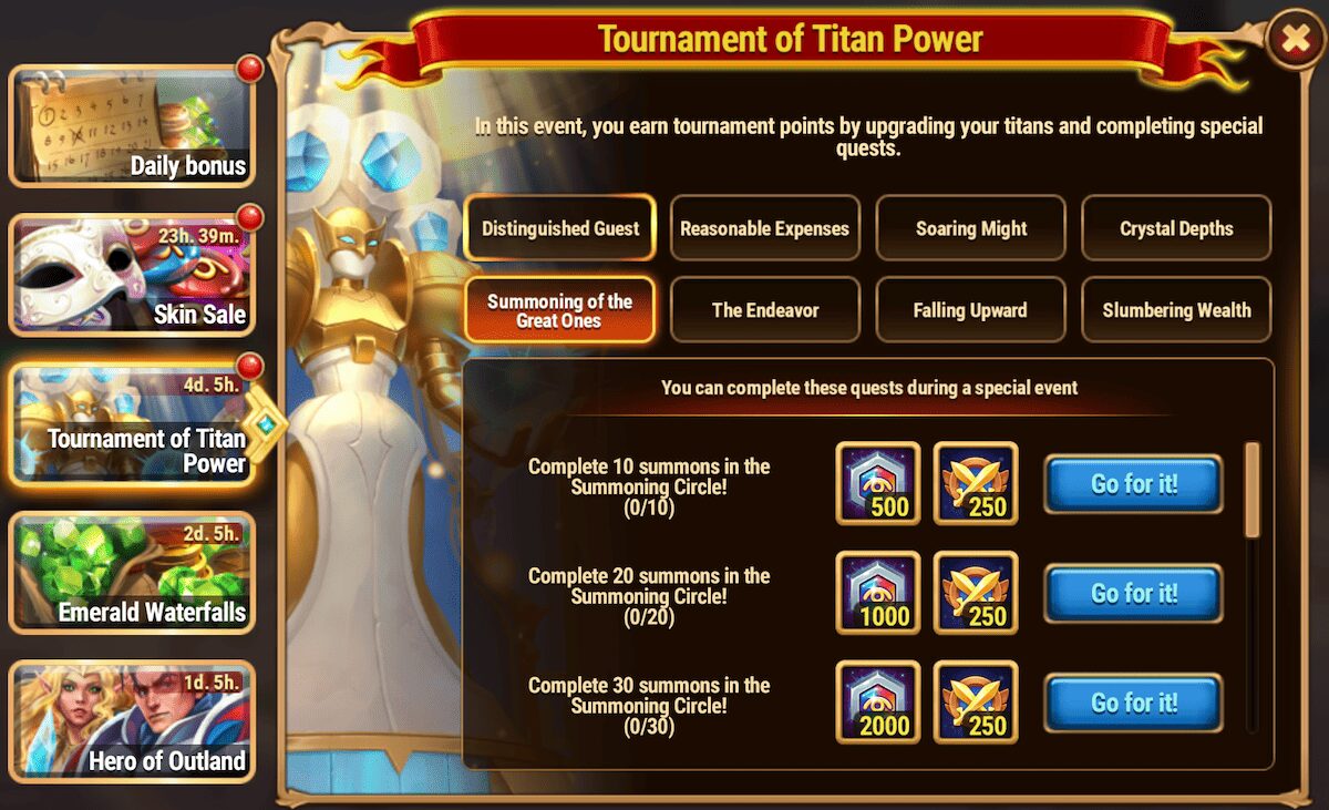 [Hero Wars Guide]Tournament of Titan Power Quests