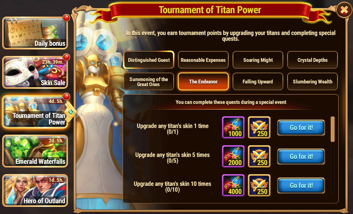 [Hero Wars Guide]Tournament of Titan Power Quests