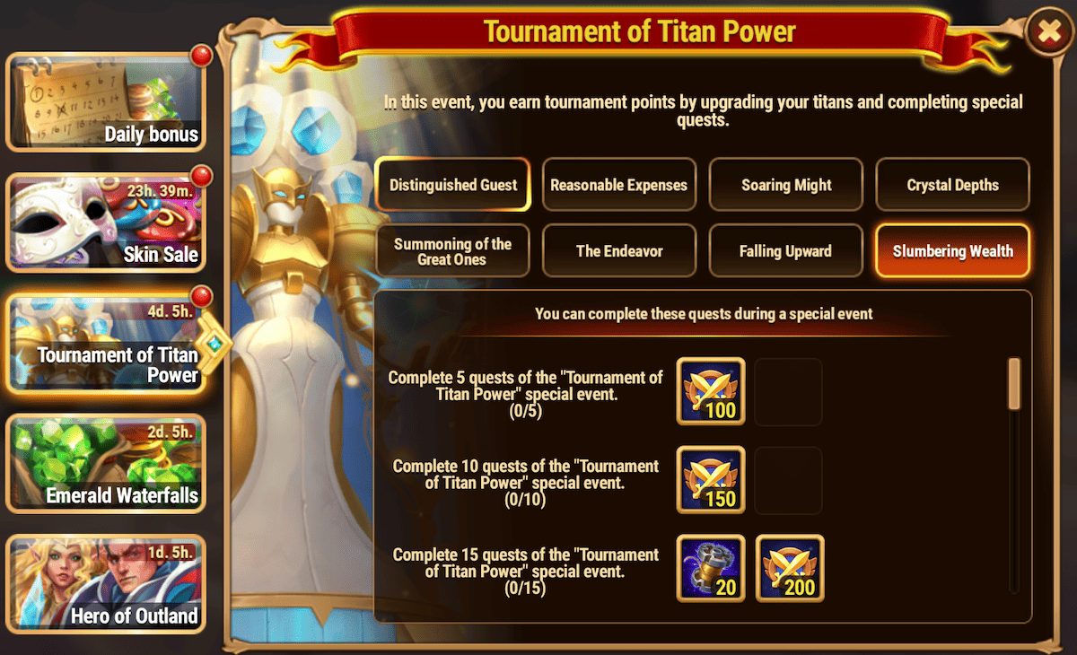 [Hero Wars Guide]Tournament of Titan Power Quests