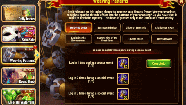 [Hero Wars]Weaving Patterns Quest 4_1