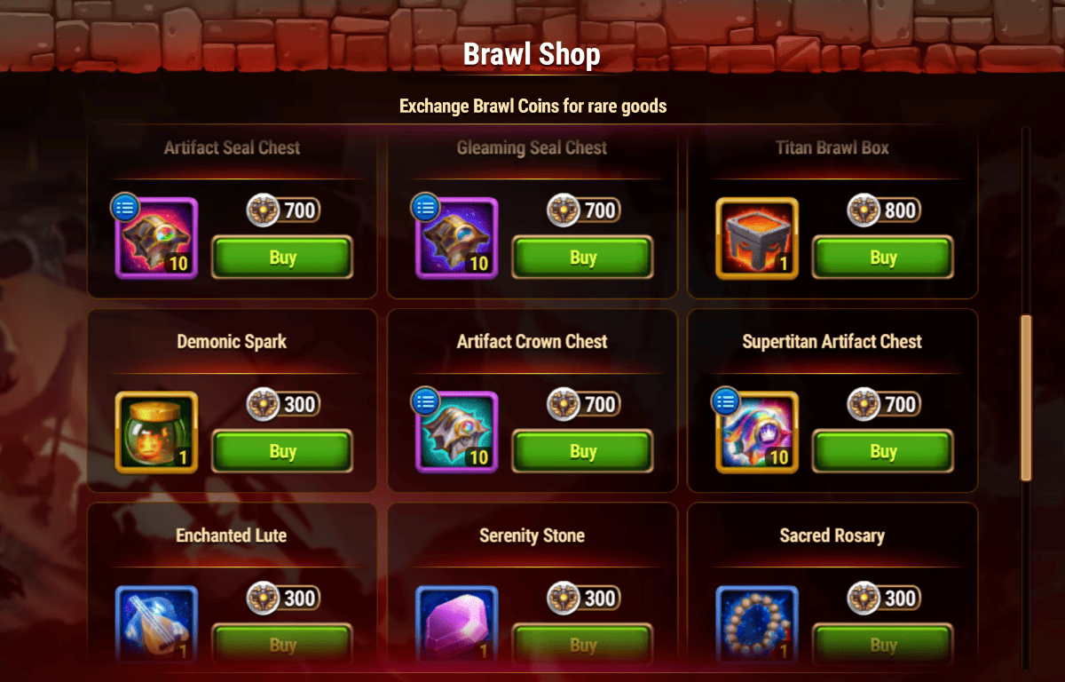 [Hero Wars Guide] All-Consuming Flames Brawl Shop