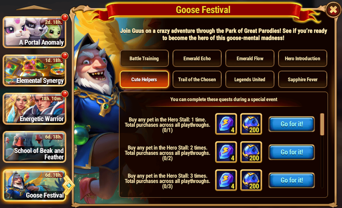 [Hero Wars Guide] Goose Festival Tasks