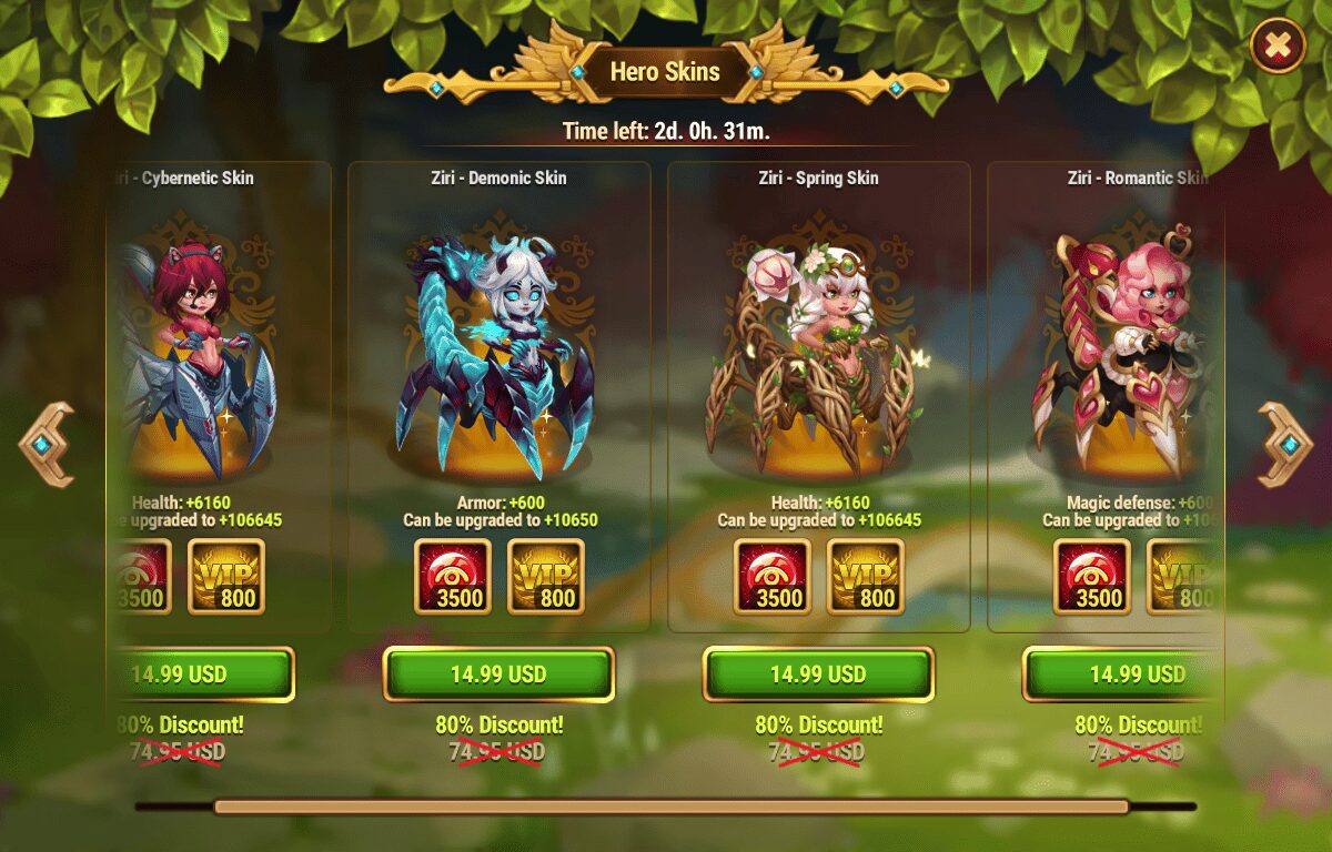 [Hero Wars Guide] Ziri Brawls_skin shop