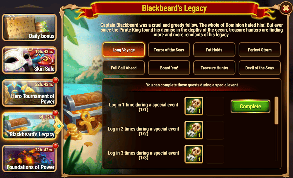[Hero Wars Guide] Blackbeards Legacy Quests