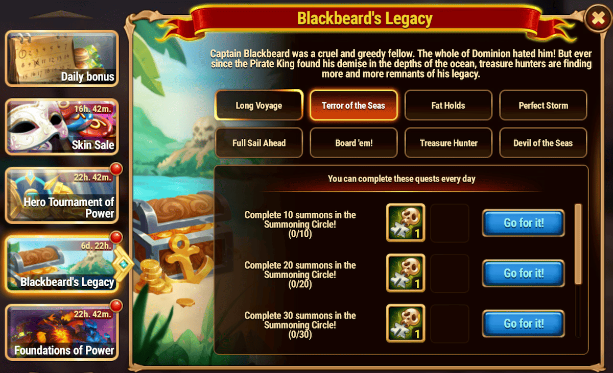 [Hero Wars Guide] Blackbeards Legacy Quests