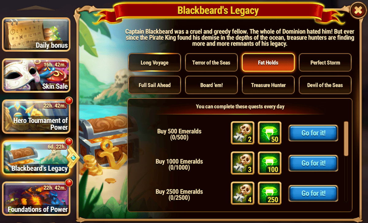 [Hero Wars Guide] Blackbeards Legacy Quests