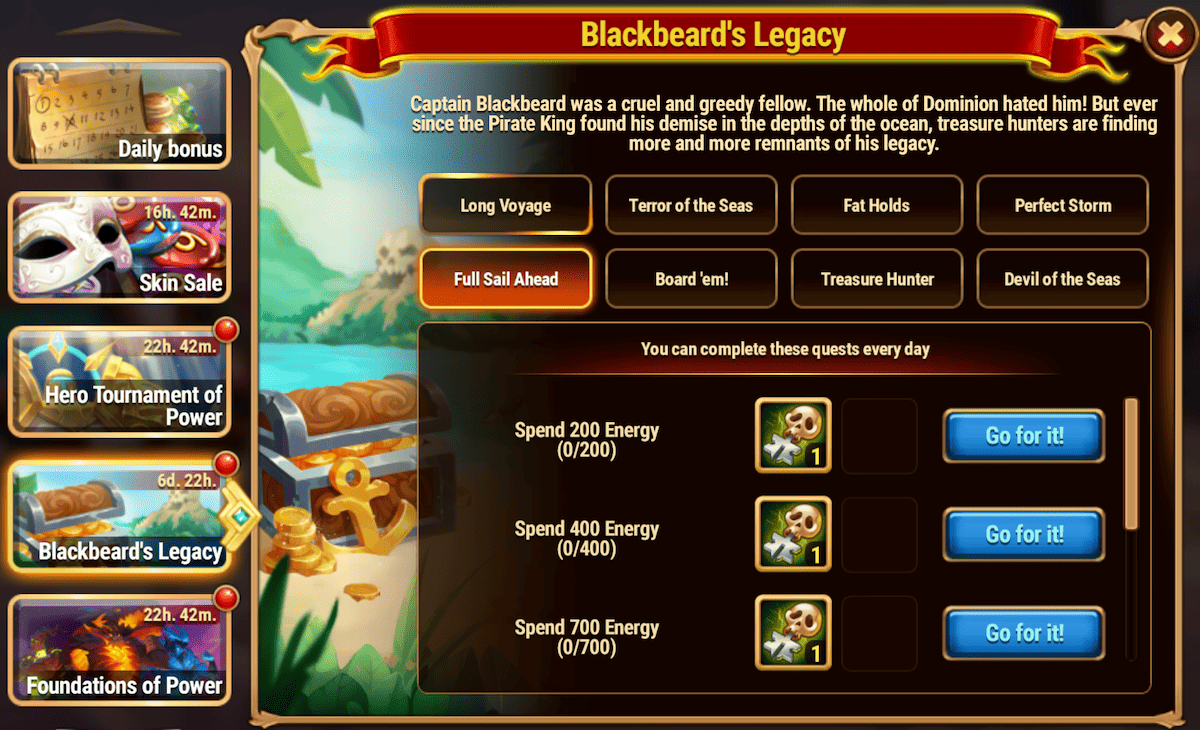 [Hero Wars Guide] Blackbeards Legacy Quests