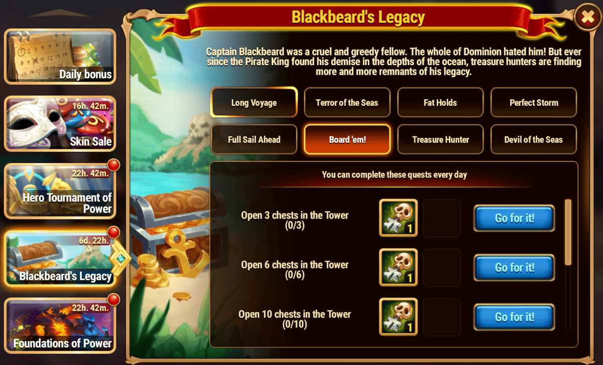 [Hero Wars Guide] Blackbeards Legacy Quests