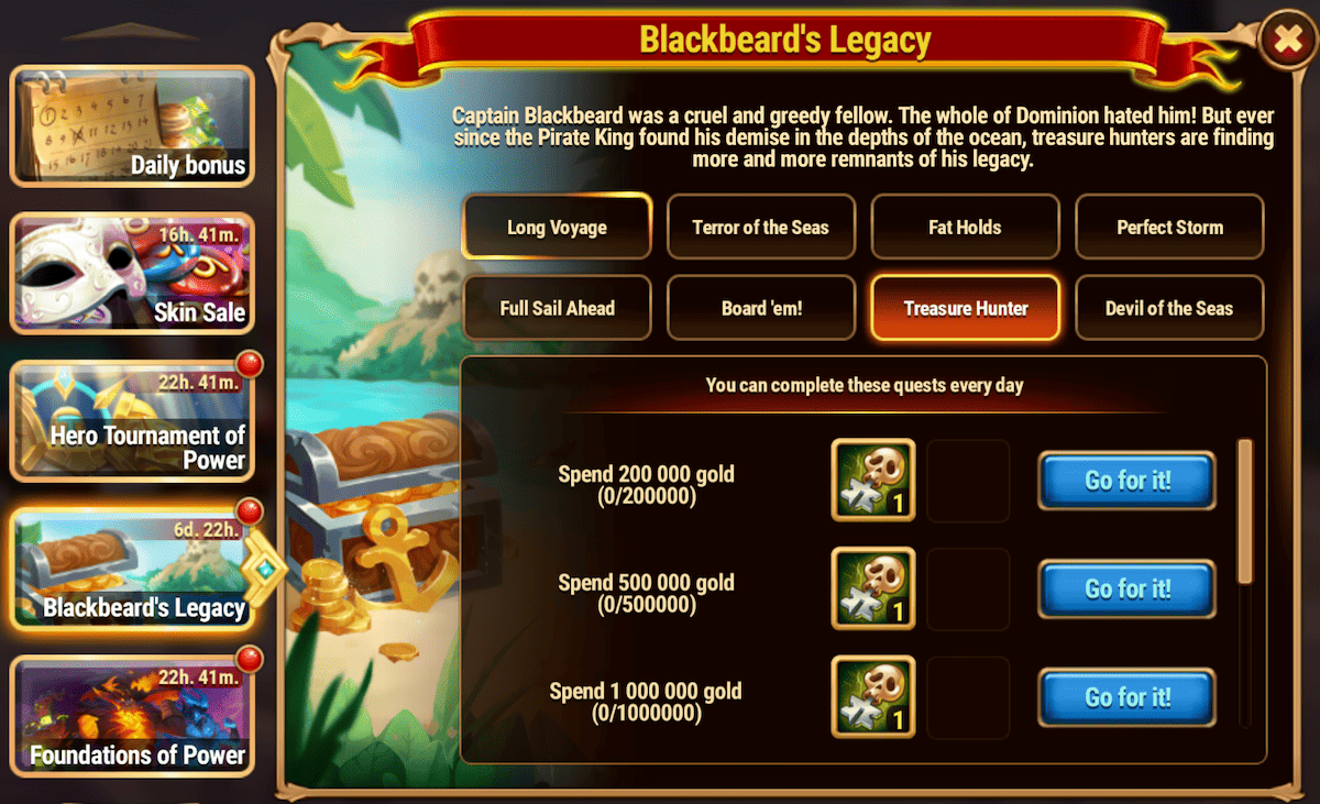 [Hero Wars Guide] Blackbeards Legacy Quests