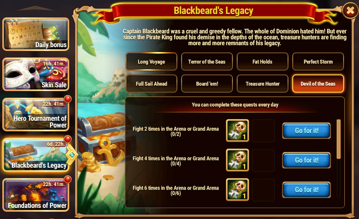 [Hero Wars Guide] Blackbeards Legacy Quests