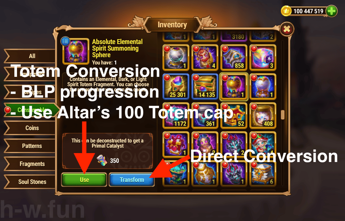 [Hero Wars Guide] Elemental Catalyst Transform