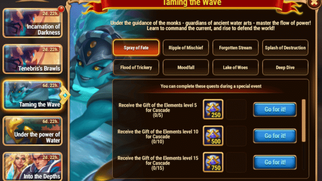 [Hero Wars Guide] Taming the Wave Tasks