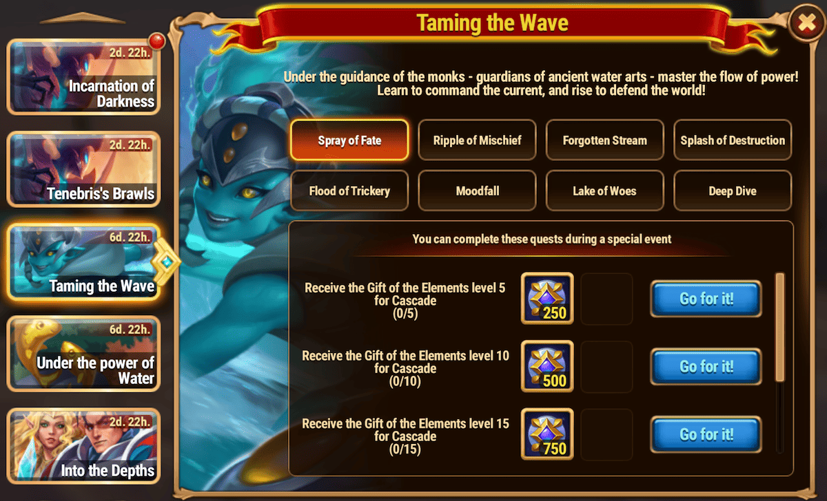[Hero Wars Guide] Taming the Wave Tasks