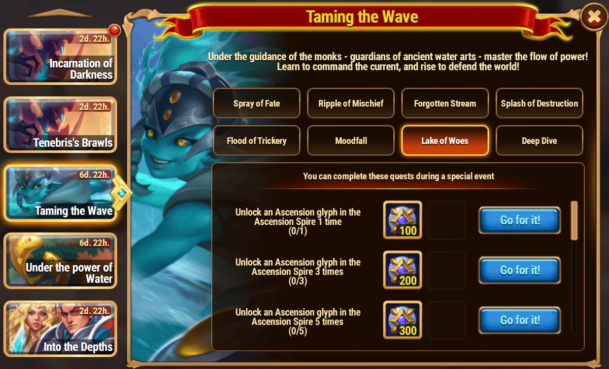 [Hero Wars Guide] Taming the Wave Tasks