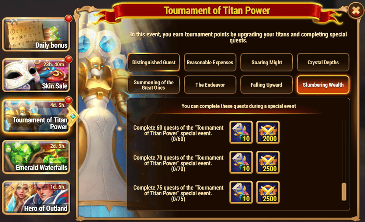 [Hero Wars Guide]Tournament of Titan Power Quests