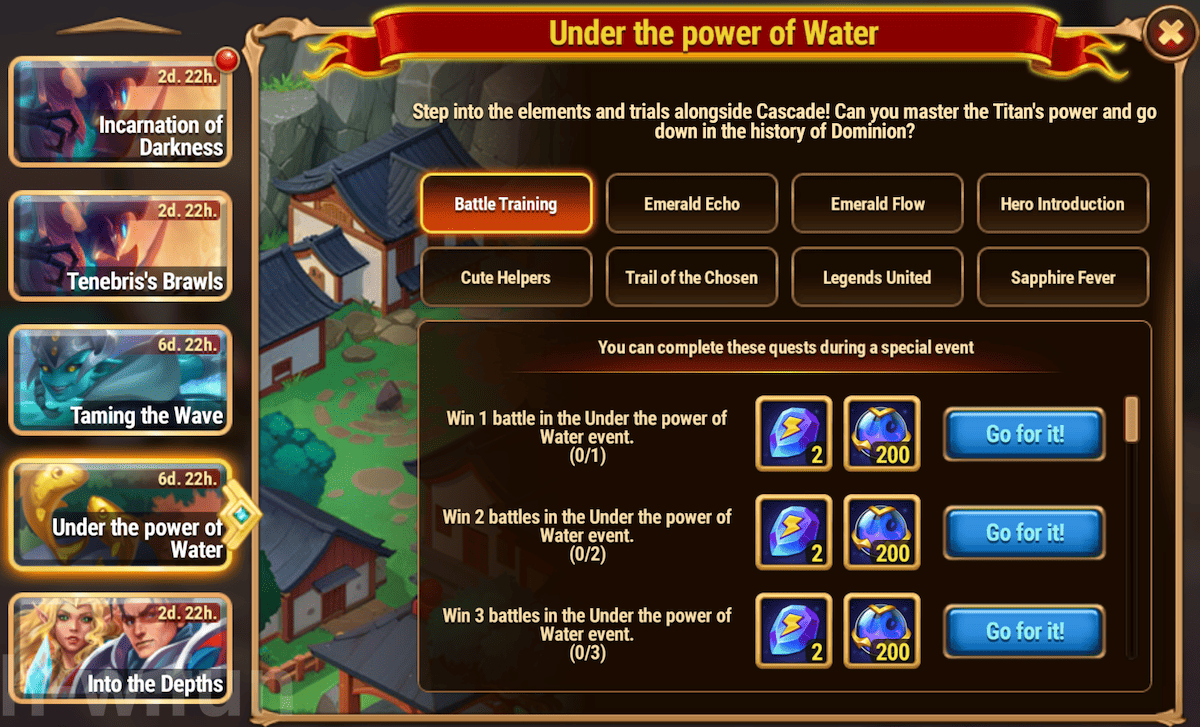 [Hero Wars Guide] Under the power of Water Quests