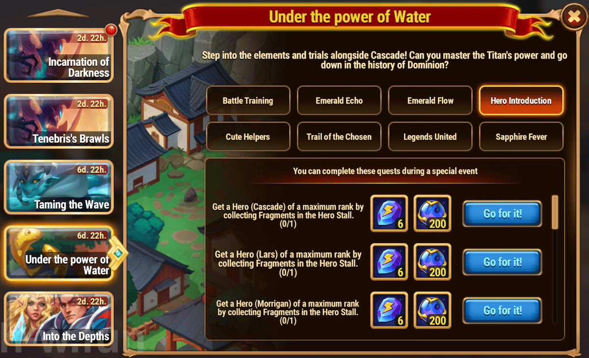 [Hero Wars Guide] Under the power of Water Quests