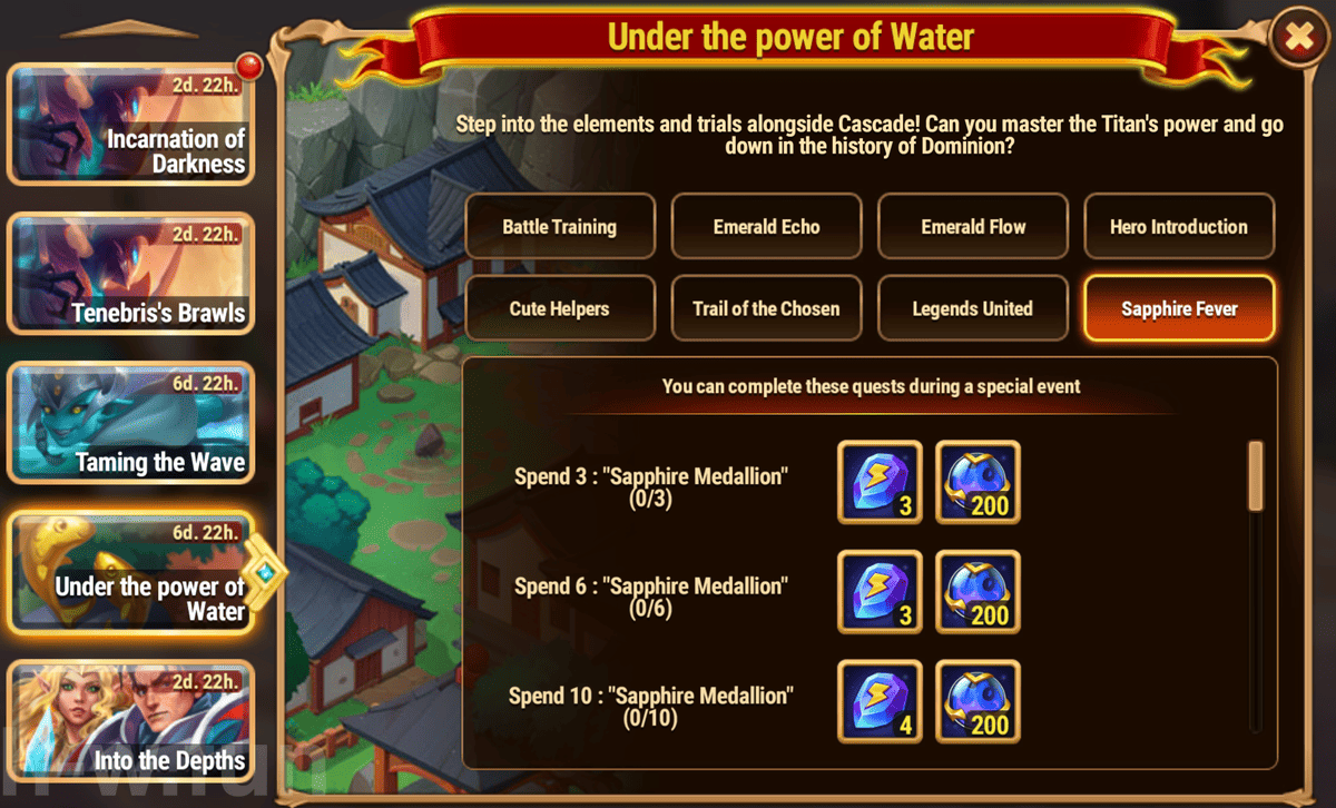 [Hero Wars Guide] Under the power of Water Quests