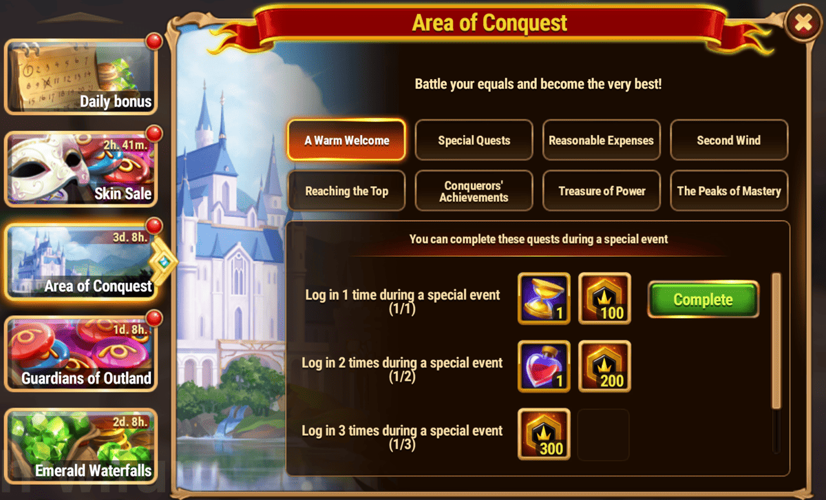 [Hero Wars Guide] Area of Conquest Tasks