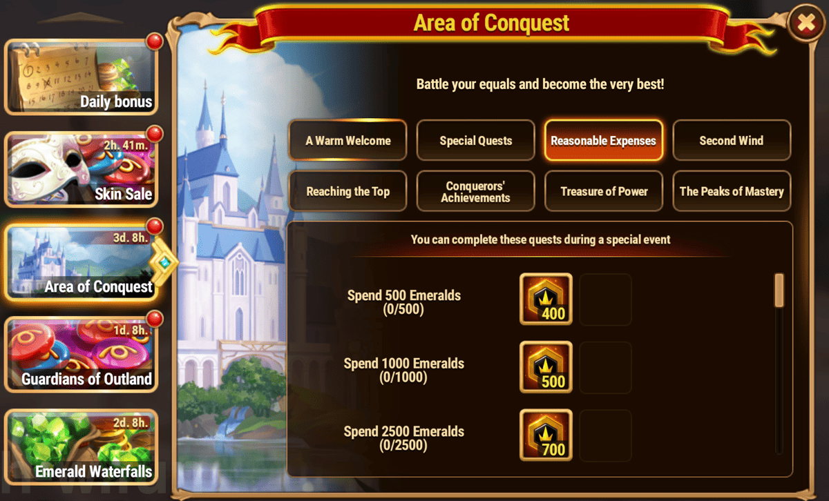 [Hero Wars Guide] Area of Conquest Tasks