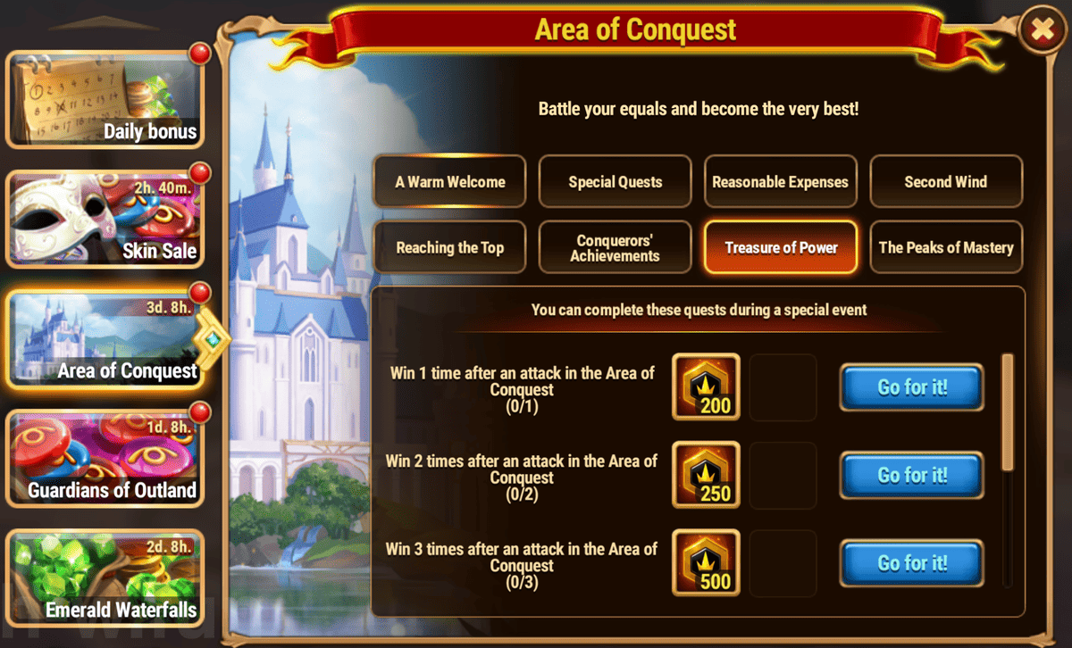 [Hero Wars Guide] Area of Conquest Tasks